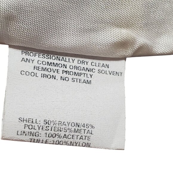 Jessica McClintock Gunne Sax 7 8 Dress Strapless Floral Metallic Brocade Tulle - Picture 6 of 16